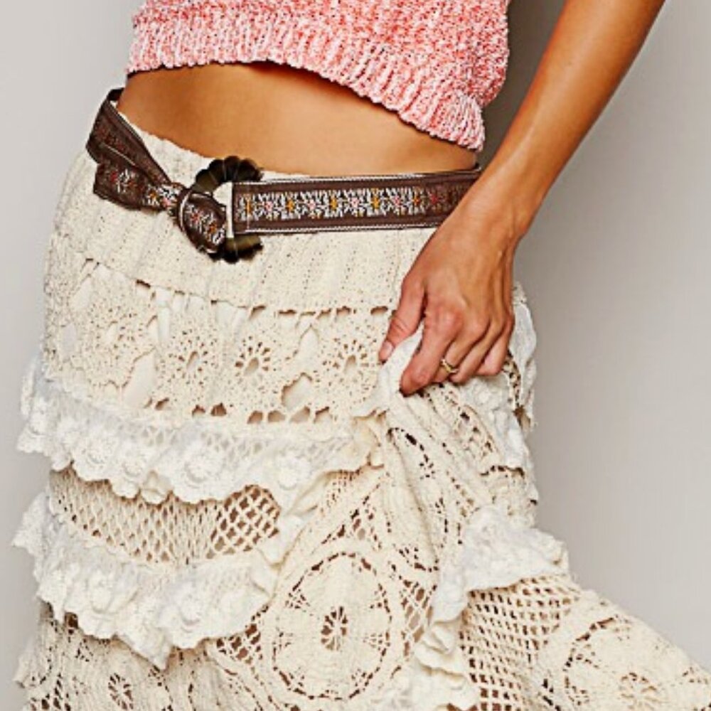 #302 POL FLORAL PATTERN UNIQUE BUCKLE CASUAL BELT
